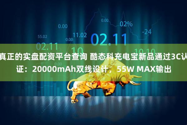 真正的实盘配资平台查询 酷态科充电宝新品通过3C认证：20000mAh双线设计，55W MAX输出
